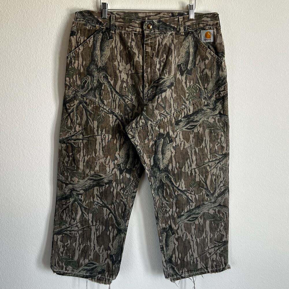 Vintage Carhartt Mossy Oak camo double knee work wear carpenter pants